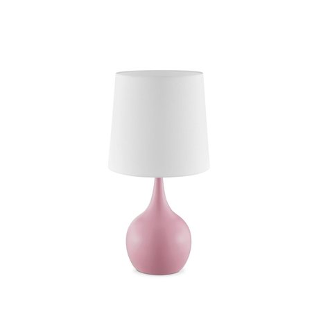 CLING 23.5 in. Niyor Mid-Century Modern Touch on Metal Table Lamp, Powder Pink CL2629582